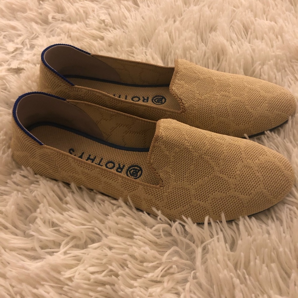 Rothy’s gold Sahara loafers size 9